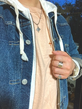 「Two Moon（トゥームーン）のアイテム」を使った、Koji Shoさん（メンズ・165cm）の春コーディネート