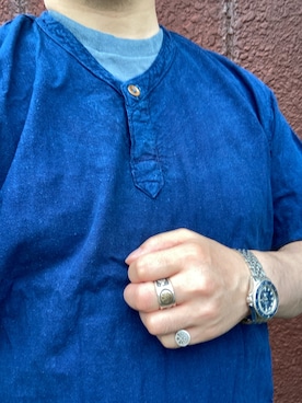 「RIDING HIGH（ライディングハイ）のアイテム」を使った、Koji Shoさん（メンズ・165cm）の夏コーディネート