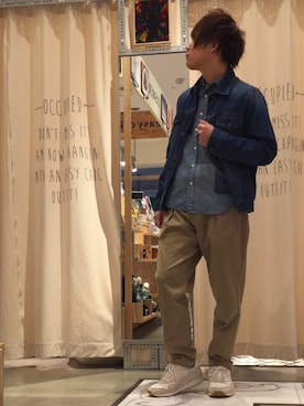 「coenスタッフスタイリング」｜「アイテム（デニムジャケット）」を使った、coenしゆんさん（メンズ・169cm）の春コーディネート