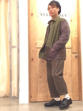 「coen（コーエン）のアイテム（ハンチング/ベレー帽）」を使った、coenしゆんさん（メンズ・169cm）の秋コーディネート