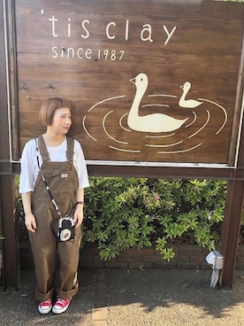 「ハイトーンカラー」｜「アイテム（オールインワン・サロペット）」を使った、maegamiさん（レディース・150cm）の春コーディネート