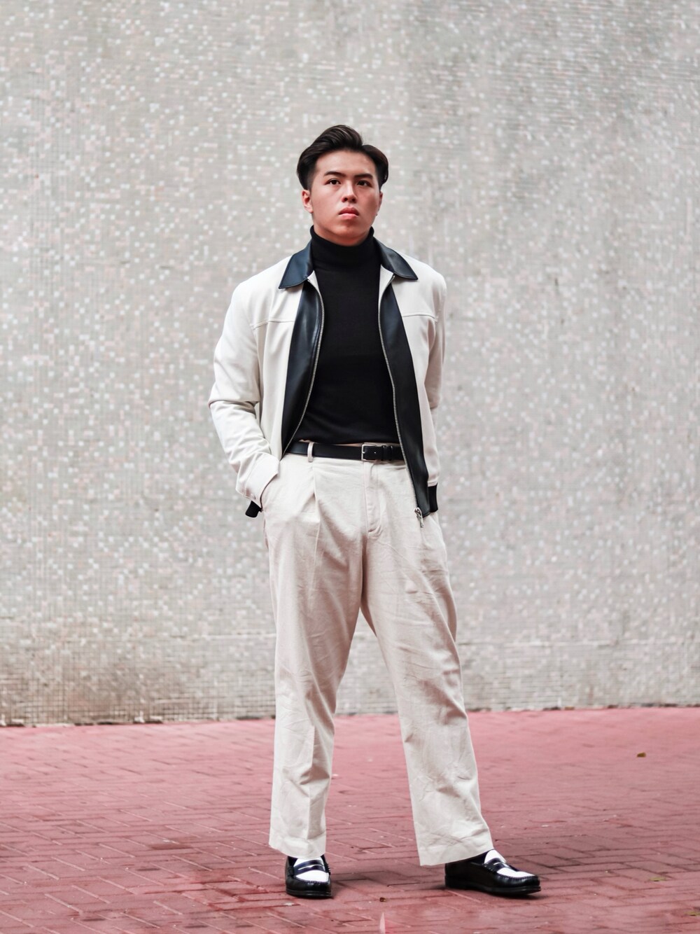 「GHBASS、ZARA MAN、ZARA、ootdhk、ootd、穿搭、retro、vintage style、70's、menswear」｜「COSのアイテム（ベルト、ブラック系）」を使った、davidchengdcさん（メンズ・181cm）の冬コーディネートの1枚目の写真