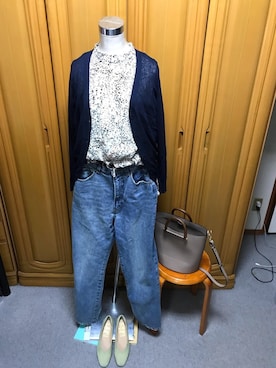 「e.r.g*（イーアールジー）のアイテム（トップス）」を使った、tomoさん（レディース・162cm）の春コーディネート