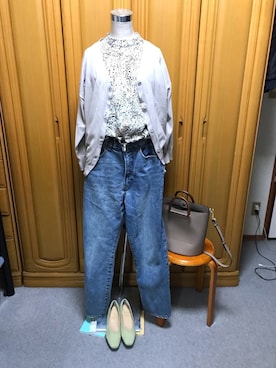 「e.r.g*（イーアールジー）のアイテム（トップス）」を使った、tomoさん（レディース・162cm）の春コーディネート