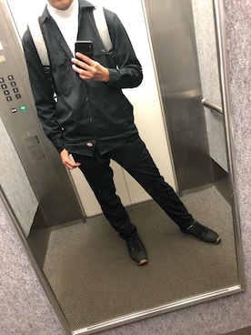 「GU（ジーユー）の（GU）コットンリネンスリムフィットトラウザー（MEN ⁄ チノ・イージーパンツ・デザインパンツ）」を使った、くんくんさん（メンズ・178cm）の秋コーディネート