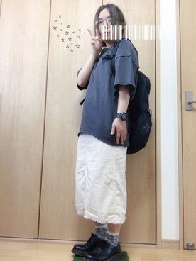 「Dr. Martens（ドクターマーチン）のDr.Martens (ドクターマーチン)/1461 3EYE GIBSON SHOES（その他シューズ）」を使った、aosukeさん（レディース・152cm）の秋コーディネート