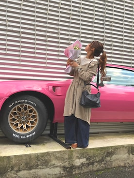 「ポニーテール」｜「アイテム（シャツワンピース）」を使った、HANAさん（レディース・152cm）の秋コーディネート