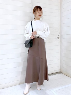 「PAGEBOY（ページボーイ）のハクミニショルダーBAG（ショルダーバッグ）」を使った、ゆきほさん（レディース・158cm）の秋コーディネート