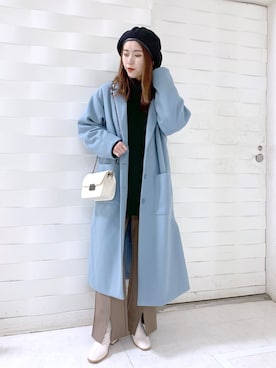 「PAGEBOY」｜「アイテム（ダウンジャケット/コート）」を使った、ゆきほさん（レディース・158cm）の冬コーディネート