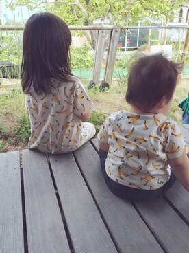 「Lee（リー）のアイテム（Tシャツ/カットソー）」を使った、haruさん（キッズ・90cm）の春コーディネート