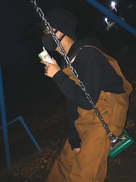 「秋のマイ旬スタイル」｜「アイテム（サロペット/オーバーオール）」を使った、？？？さん（メンズ・175cm）の秋コーディネート