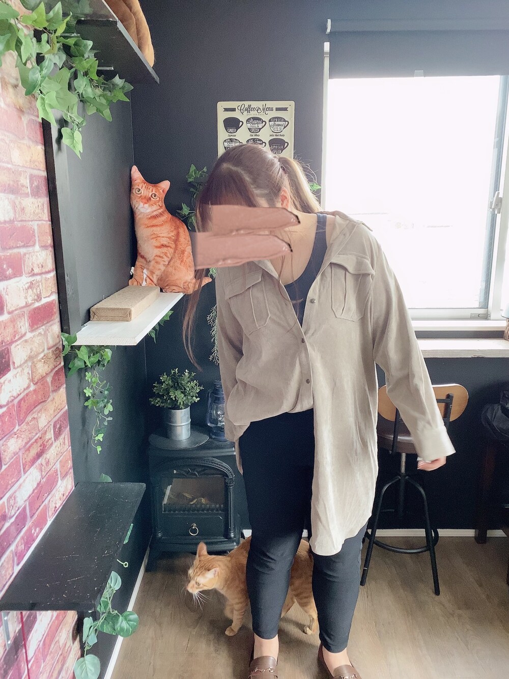 「ゆるだぼ、でぶだぼ、ぽっちゃり、ぽっちゃりコーデ、タグ付けできないほどプチプラ、コーデュロイ、シャツワンピ」｜「あぴのアイテム（その他、オレンジ系）」を使った、mayumoさん（レディース・168cm）の秋コーディネートの1枚目の写真