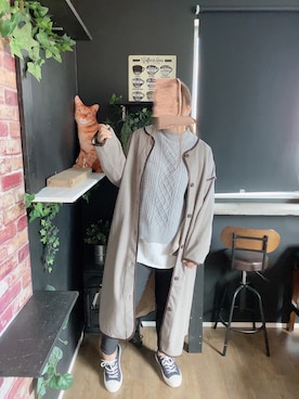 「apres jour mignon（アプレジュールミニョン）のアイテム（ノーカラージャケット）」を使った、mayumoさん（レディース・168cm）の秋コーディネート