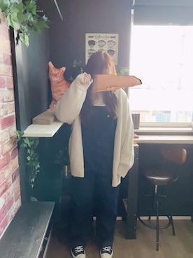 「ぽっちゃりコーデ」｜「アイテム（サロペット/オーバーオール）」を使った、mayumoさん（レディース・168cm）の秋コーディネート