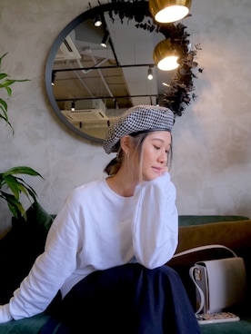 「アイテム（ハンチング/ベレー帽）」を使った、潘多拉さん（レディース・168cm）の春コーディネート