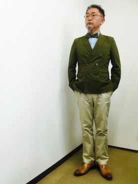 「COMME CA ISM（コムサイズム）のアイテム（フォーマルスーツ/小物）」を使った、mac0cciさん（メンズ・169cm）の秋コーディネート