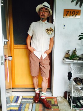 「shortpants」｜mac0cciさん（メンズ・169cm）の夏コーディネート