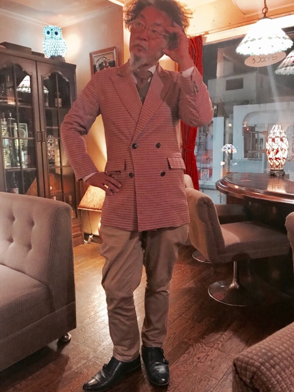 「vintage style、middleage、Gentleman」｜「WEGOのアイテム（テーラードジャケット、その他）」を使った、mac0cciさん（メンズ・169cm）の冬コーディネートの1枚目の写真