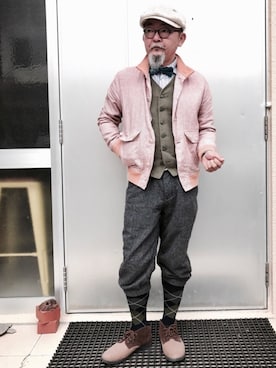 「アイテム（蝶ネクタイ）」を使った、mac0cciさん（メンズ・169cm）の春コーディネート