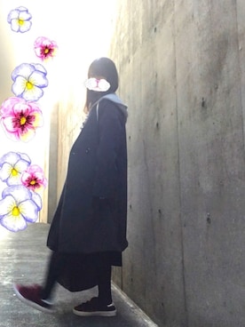 「デカバッグ」｜「アイテム（その他アウター）」を使った、のさん（レディース・158cm）の冬コーディネート
