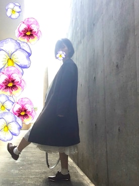 「くつした」｜「アイテム（その他アウター）」を使った、のさん（レディース・158cm）の春コーディネート