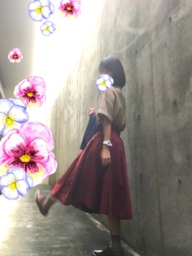 「coca（coca）（コカ）のアイテム（ブルゾン）」を使った、のさん（レディース・158cm）の秋コーディネート