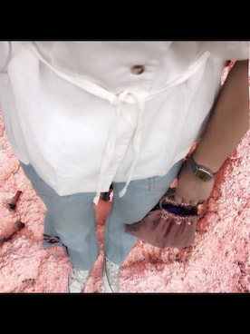「チャイハネ（チャイハネ）のアイテム（デニムパンツ）」を使った、🍥さん（レディース・167cm）の夏コーディネート