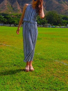 「hawaii」｜「アイテム（オールインワン・サロペット）」を使った、AMさん（レディース・162cm）の春コーディネート