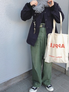 「軍物」｜「アイテム（その他）」を使った、◎さん（レディース・160cm）の冬コーディネート