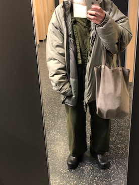 「Engineered Garments（エンジニアードガーメンツ）のアイテム（オールインワン・サロペット）」を使った、◎さん（レディース・160cm）の冬コーディネート