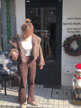 「Chico（チコ）のアイテム（ダウンジャケット/コート）」を使った、arisa okitaさん（レディース・161cm）の冬コーディネート