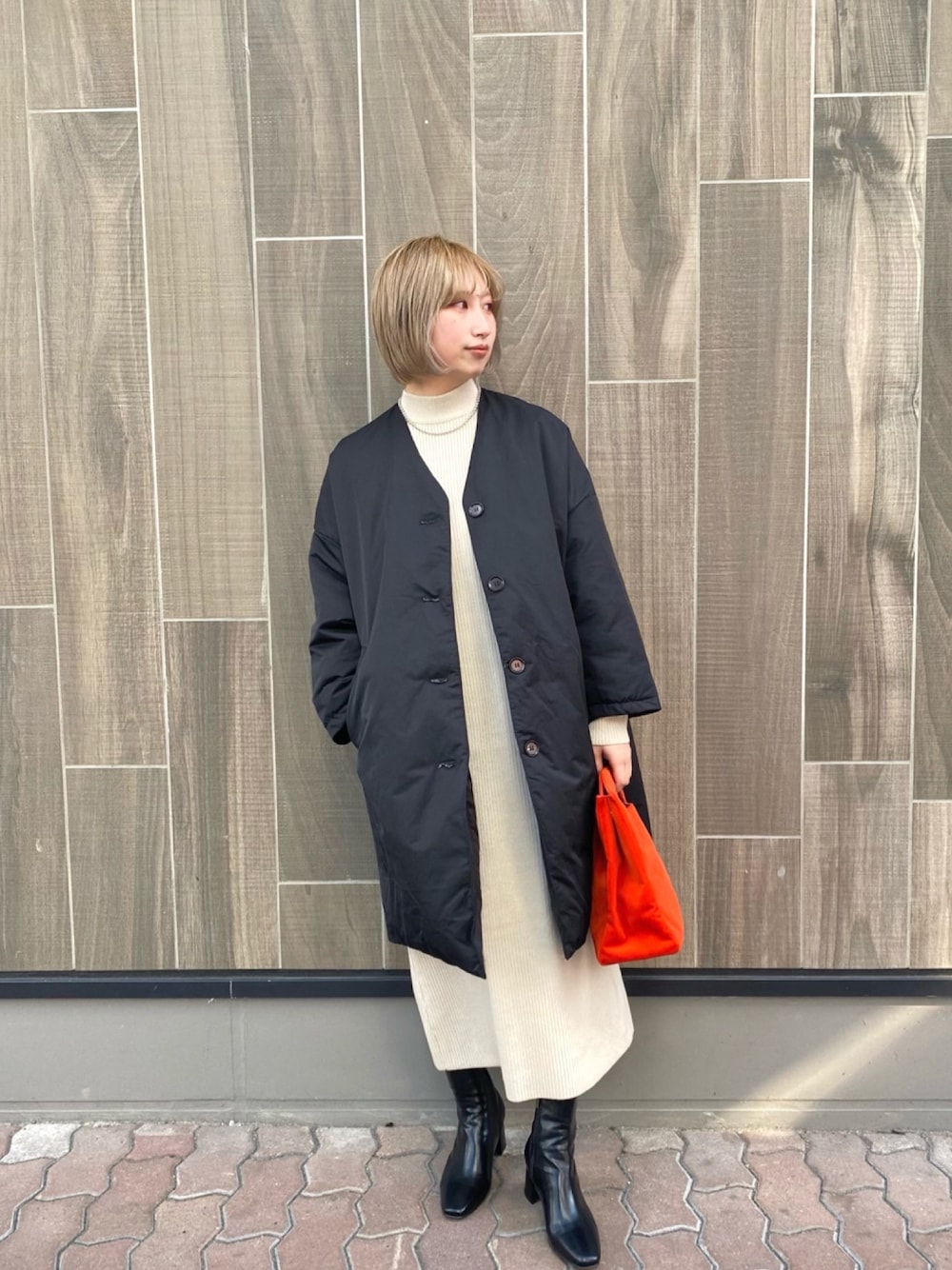 CIAOPANIC（チャオパニック）の「Aラインノーカラーダウンコート 