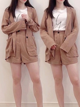 「アニエスベー」｜「アイテム（オールインワン・サロペット）」を使った、kさん（レディース・150cm）の夏コーディネート