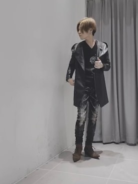 「コート」｜「アイテム（ライダースジャケット）」を使った、yuki☑️  さん（メンズ・174cm）の秋コーディネート