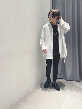 「TORNADO MART（トルネードマート）のTORNADO MART∴コンビネーションオーバー半袖カットソー（Tシャツ/カットソー）」を使った、yuki☑️  さん（メンズ・174cm）の春コーディネート