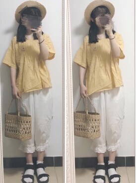 「Crisp（クリスプ）のアイテム（帽子）」を使った、小岛耶さん（レディース・160cm）の秋コーディネート