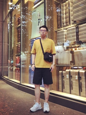 「BRIXTON（ブリクストン）のアイテム（パンツ）」を使った、Dyeさん（メンズ・170cm）の夏コーディネート