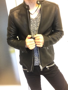 「SHELLAC（シェラック）のアイテム（トップス）」を使った、Mickyさん（メンズ・168cm）の冬コーディネート