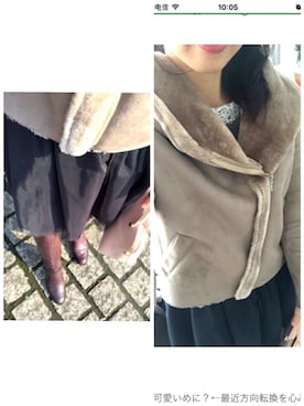 「アイテム（ムートンコート）」を使った、Aiyuさん（レディース・161cm・30代）の冬コーディネート