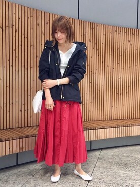 「green label relaxing（グリーンレーベルリラクシング）のアイテム（モッズコート）」を使った、KAHO SUZUKIさん（レディース・166cm）の冬コーディネート