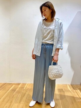 「ライトブルー」｜「アイテム（その他シューズ）」を使った、KAHO SUZUKIさん（レディース・166cm）の春コーディネート