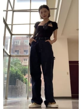 「アイテム（スリッポン）」を使った、SHELLYさん（レディース・155cm・20代）の秋コーディネート