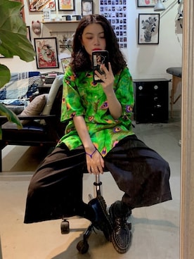 「stussywomen」｜SHELLYさん（レディース・155cm）の夏コーディネート