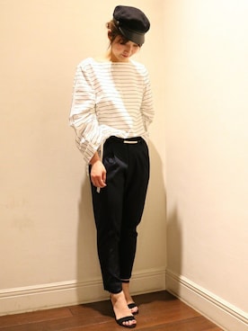 「マリンキャップ」｜mikiさん（レディース・163cm）の春コーディネート