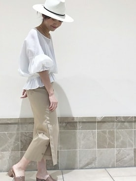 「Noble（ノーブル）のアイテム（その他パンツ）」を使った、mikiさん（レディース・163cm）の夏コーディネート