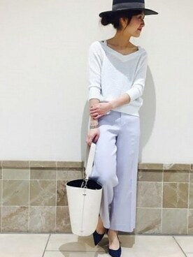 「FABIO RUSCONI（ファビオルスコーニ）のアイテム（パンプス）」を使った、mikiさん（レディース・163cm）の夏コーディネート