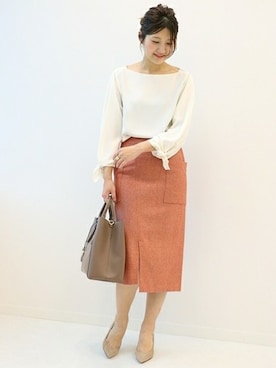 「Noble（ノーブル）のアイテム（トートバッグ）」を使った、mikiさん（レディース・163cm）の秋コーディネート