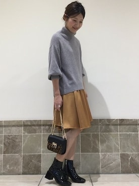 「アンゴラニット」｜mikiさん（レディース・163cm）の秋コーディネート