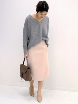 「Noble（ノーブル）のアイテム（トートバッグ）」を使った、mikiさん（レディース・163cm）の秋コーディネート