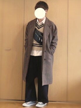 「UNIQLO（ユニクロ）のフランネルシャツ（長袖）（シャツ/ブラウス）」を使った、ざっきーさん（メンズ・178cm）の冬コーディネート